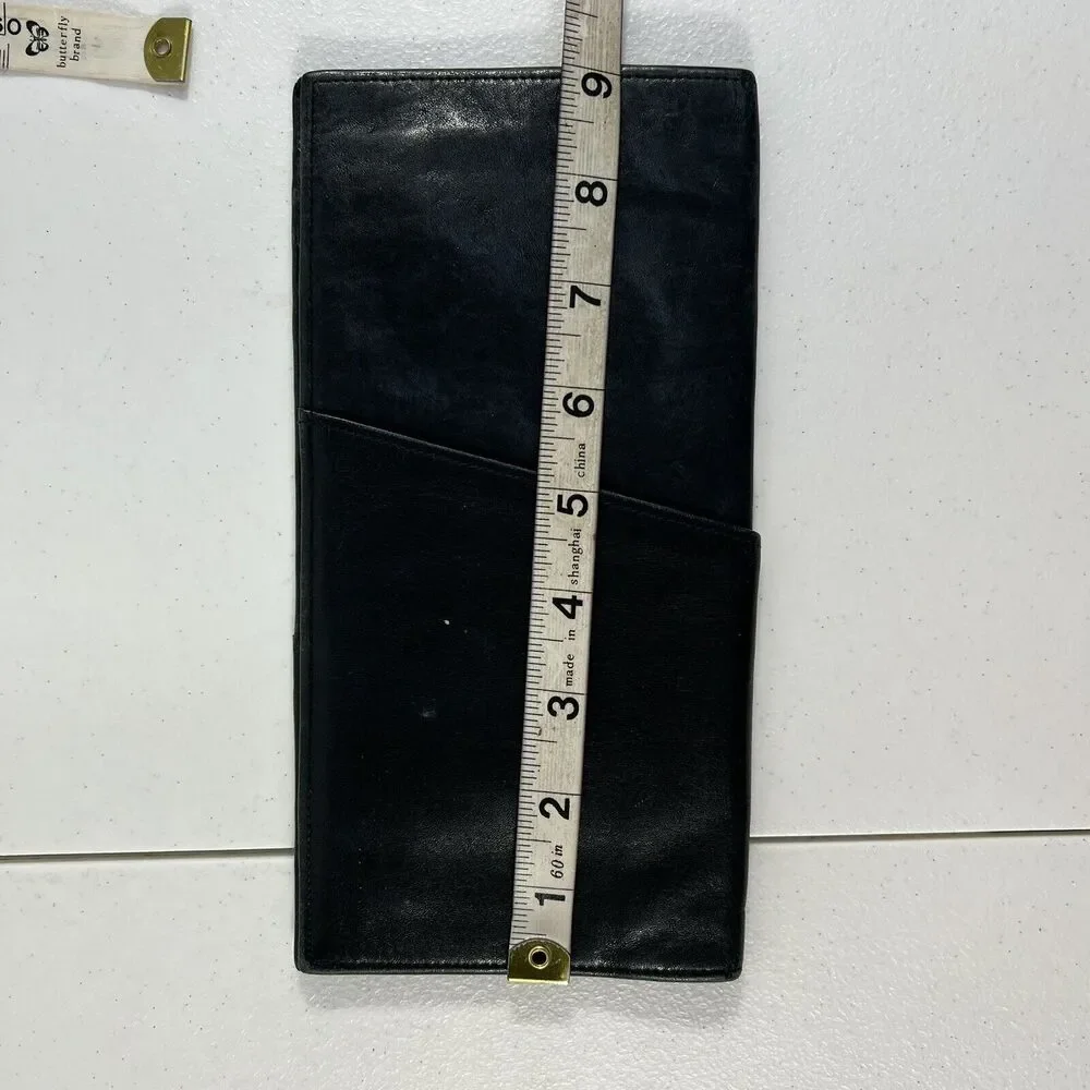 Dockers Travel Leather Bi-Fold Wallet Distressed Black Document‎ Passport Holder